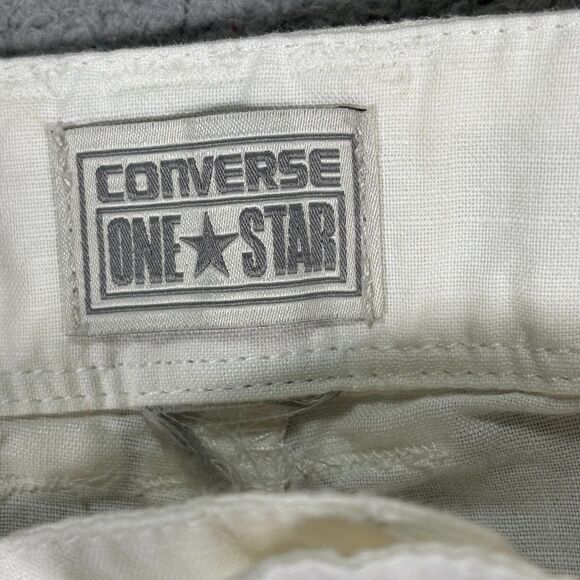 Converse One Star Women's Linen Off White Cotton Linen Blend Pants Sz 16 Fit 3 - Picture 3 of 11